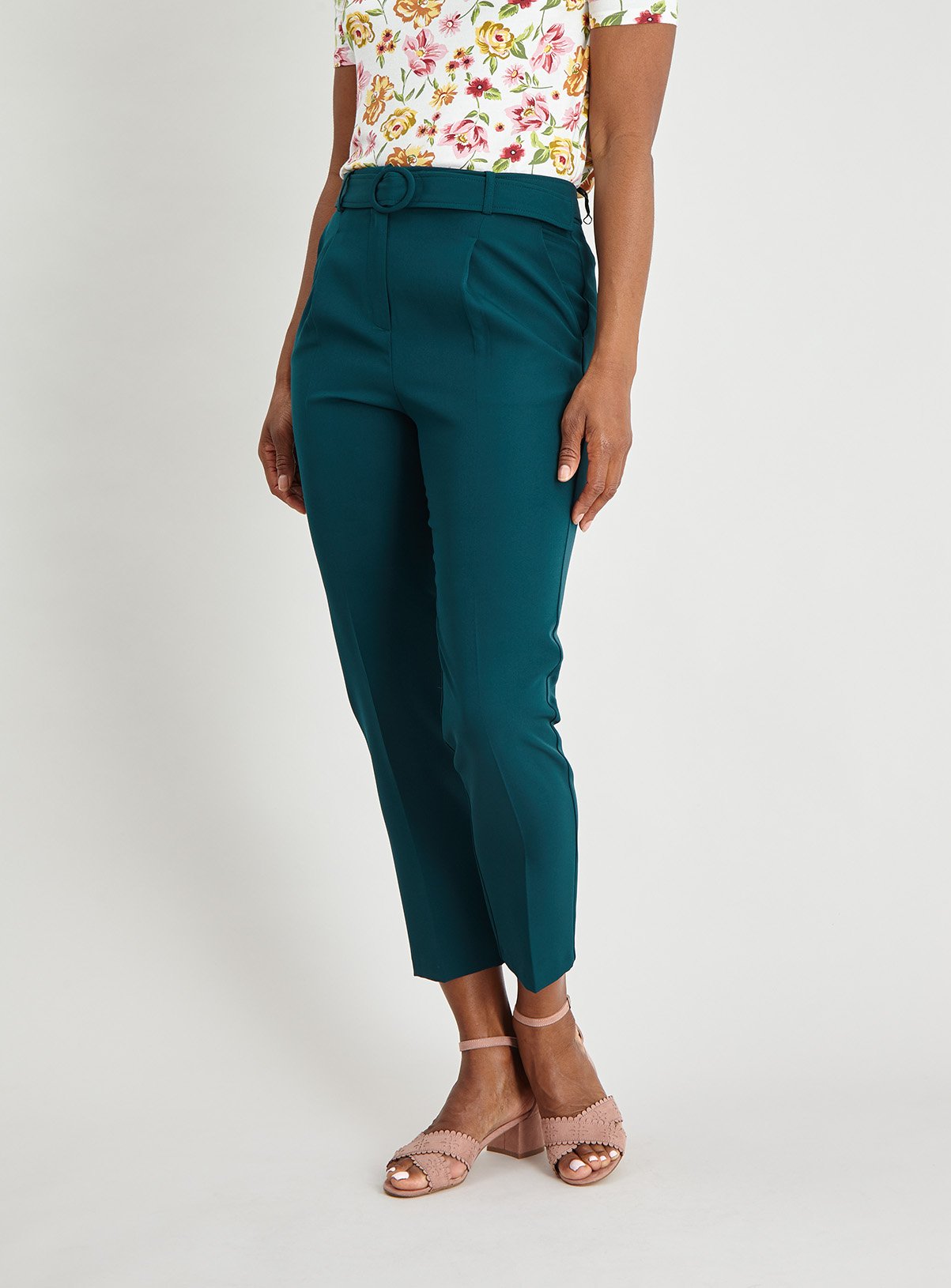 Green Tapered Leg Belted Trouser Review