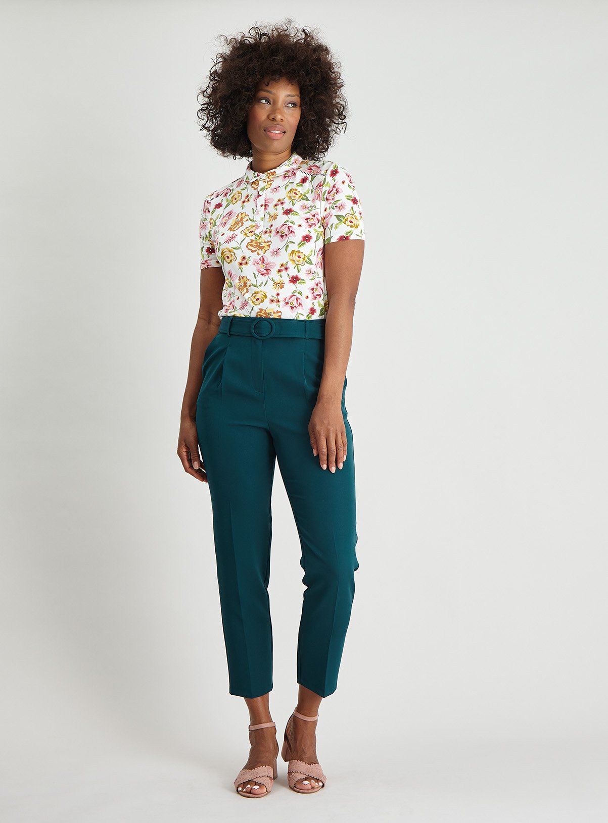 Green Tapered Leg Belted Trouser Review