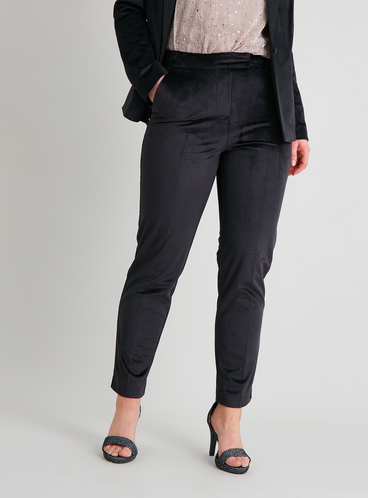 black velvet trouser suit