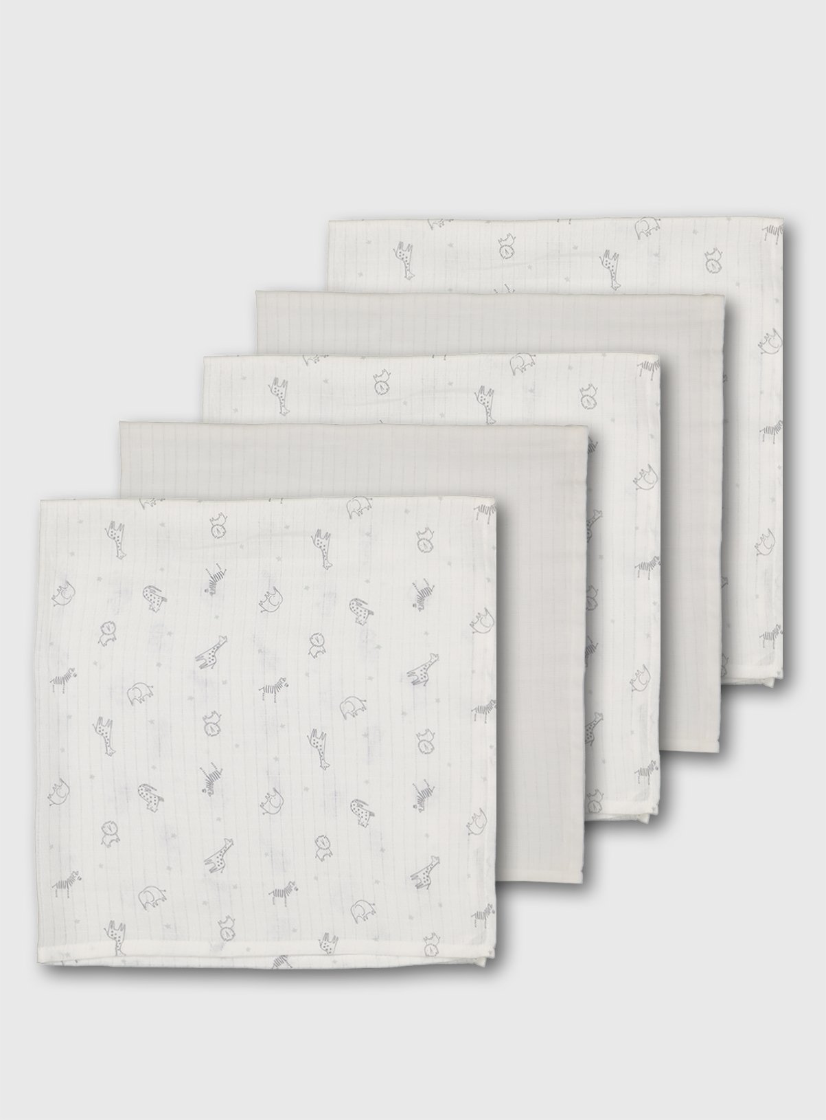 White Safari Animals Muslin Squares 5 Pack review