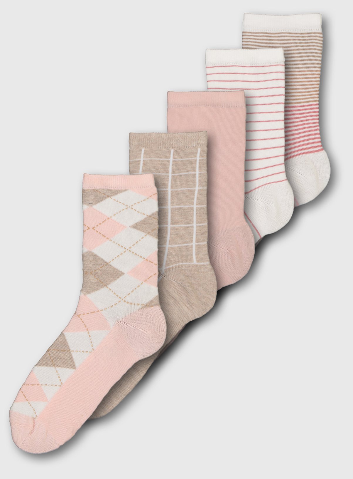 Pink Argyle Ankle Socks 5 Pack Review