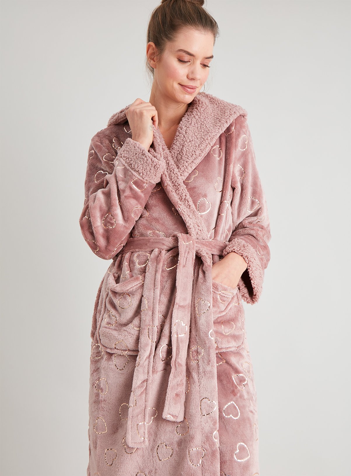 pink heart dressing gown