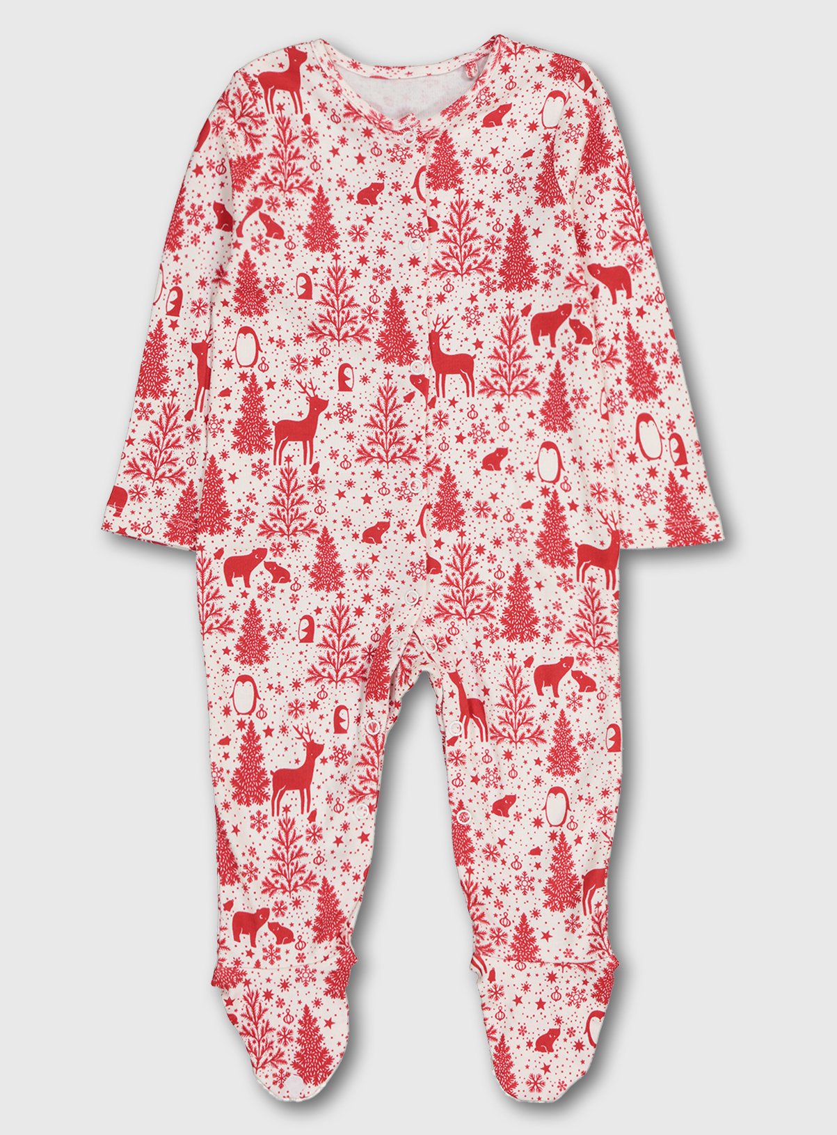 red sleepsuit baby