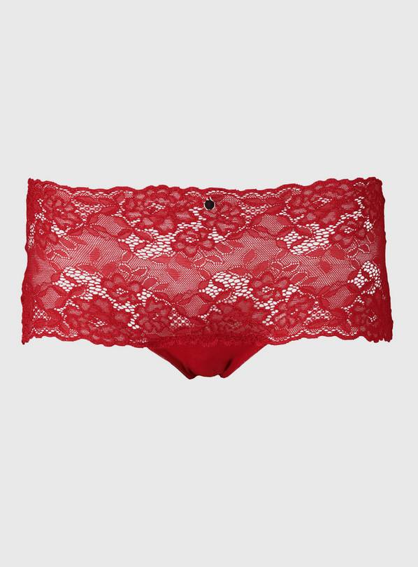 Red Galloon Lace Knicker Shorts - 10