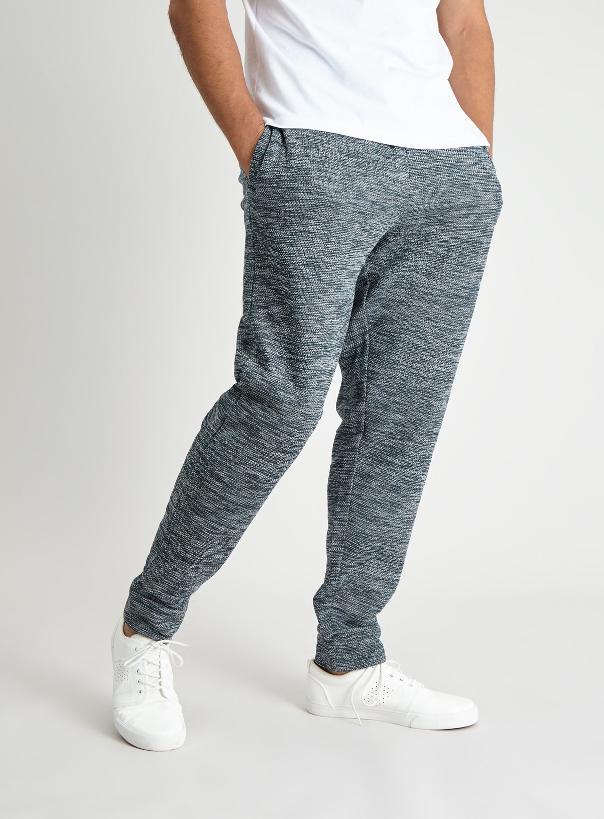 navy blue slim fit joggers