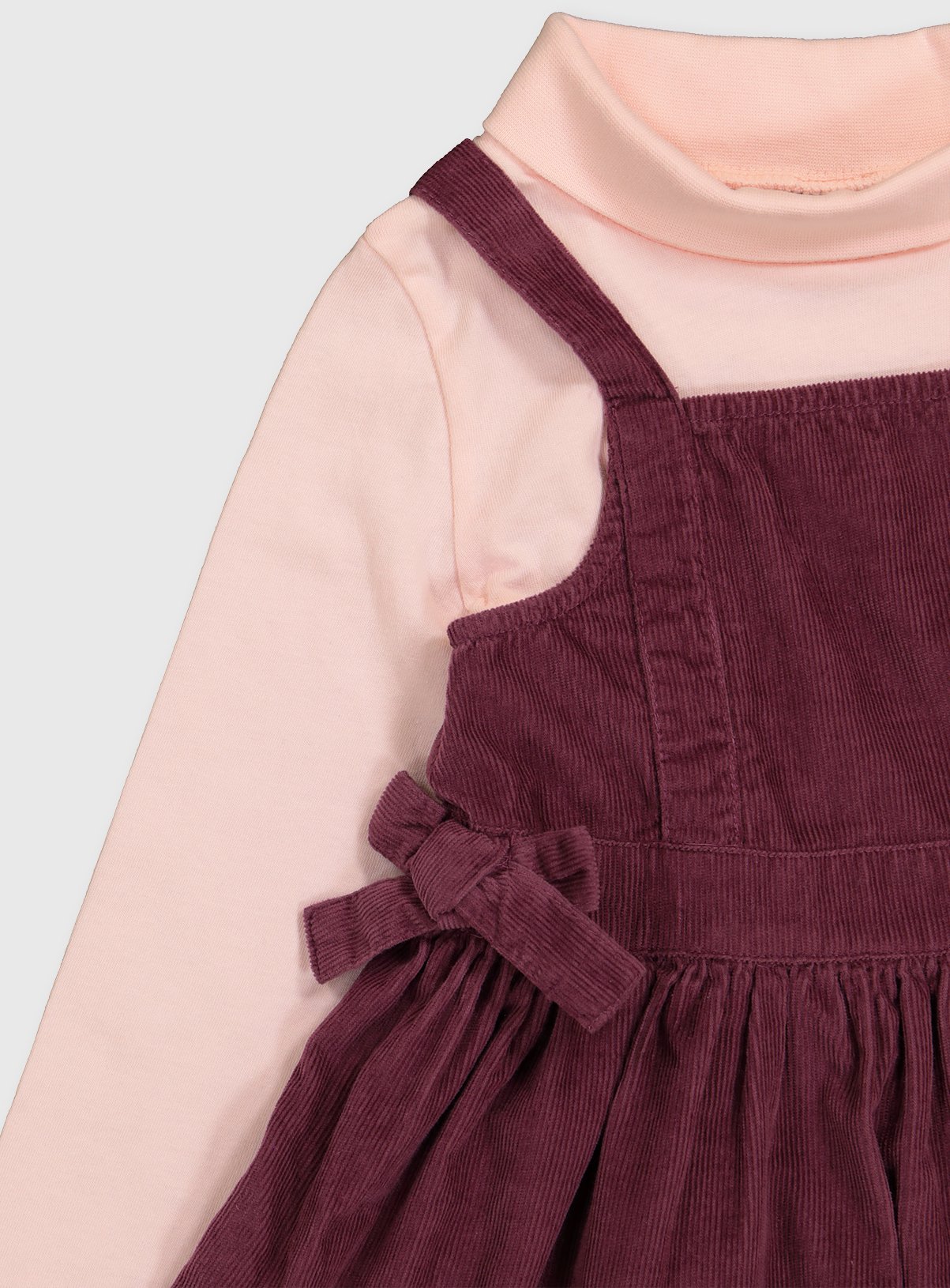 plum pinafore dress