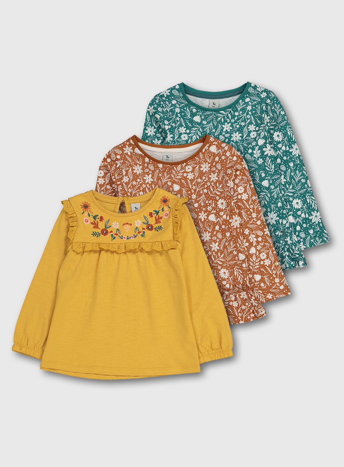 yellow floral long sleeve top