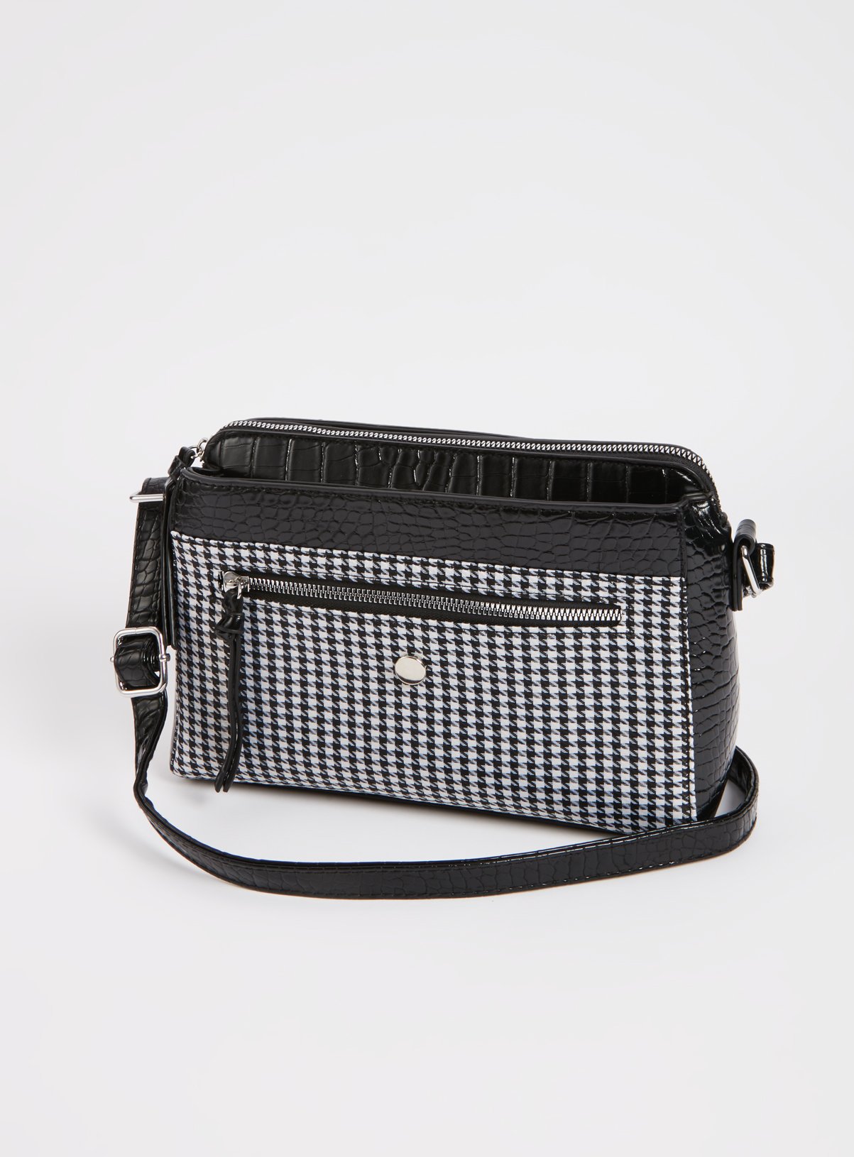 mock croc cross body bag