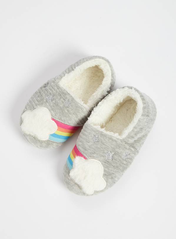 Buy Grey Faux Fur Cloud Slippers - 13 Infant | Slippers | Argos