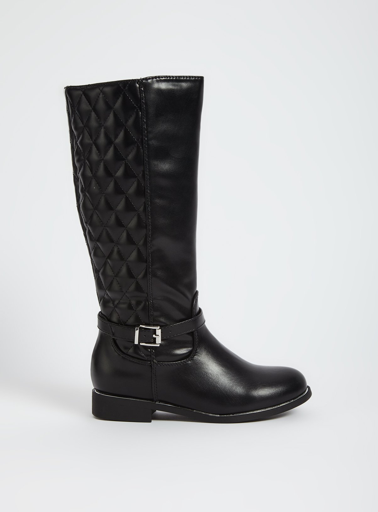 black quilted riding boots