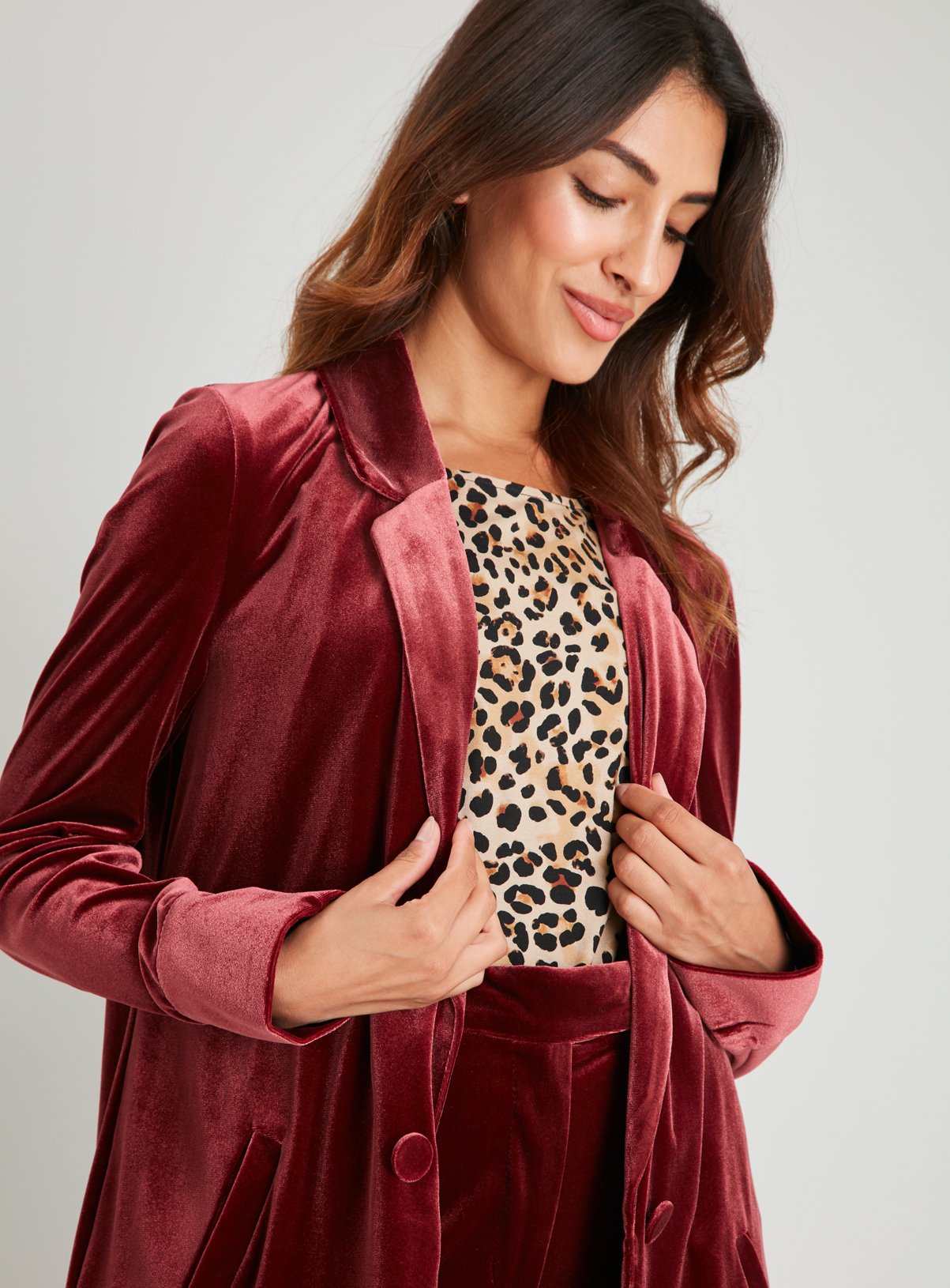 dark red velvet jacket