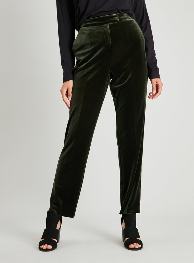 Velvet Trousers Dark Green