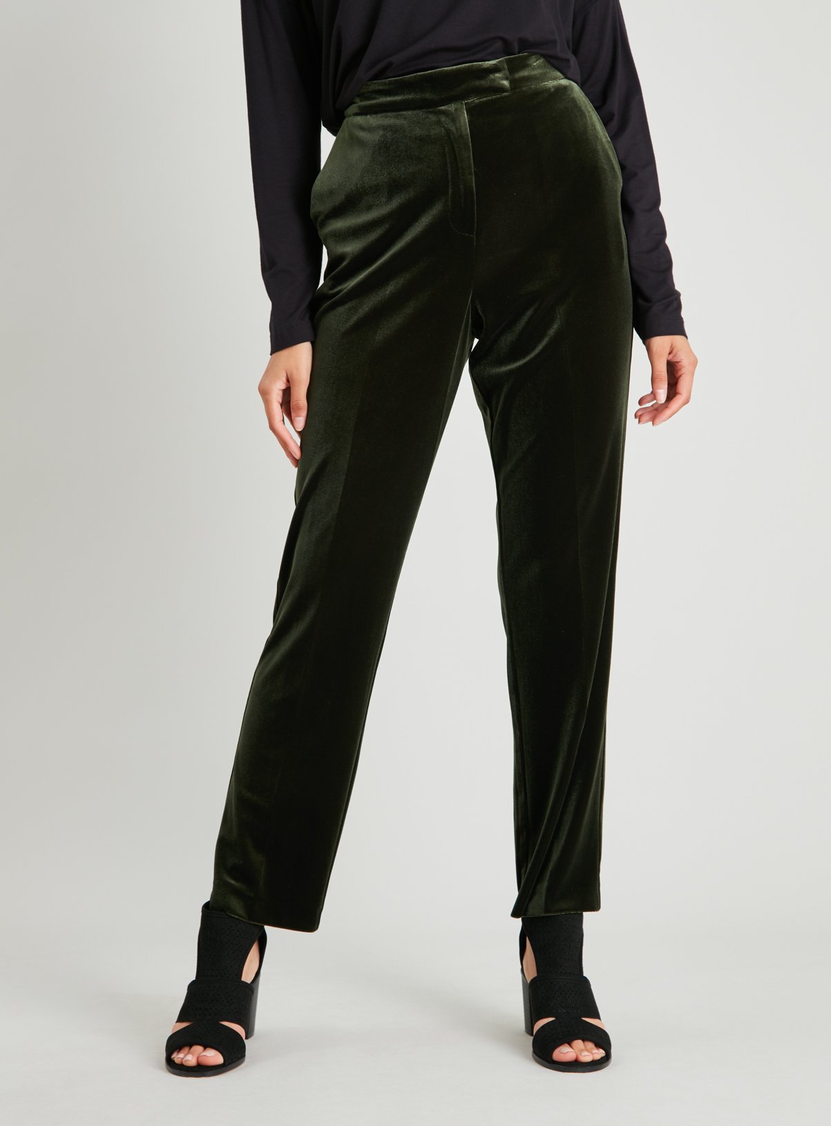 velvet green trousers