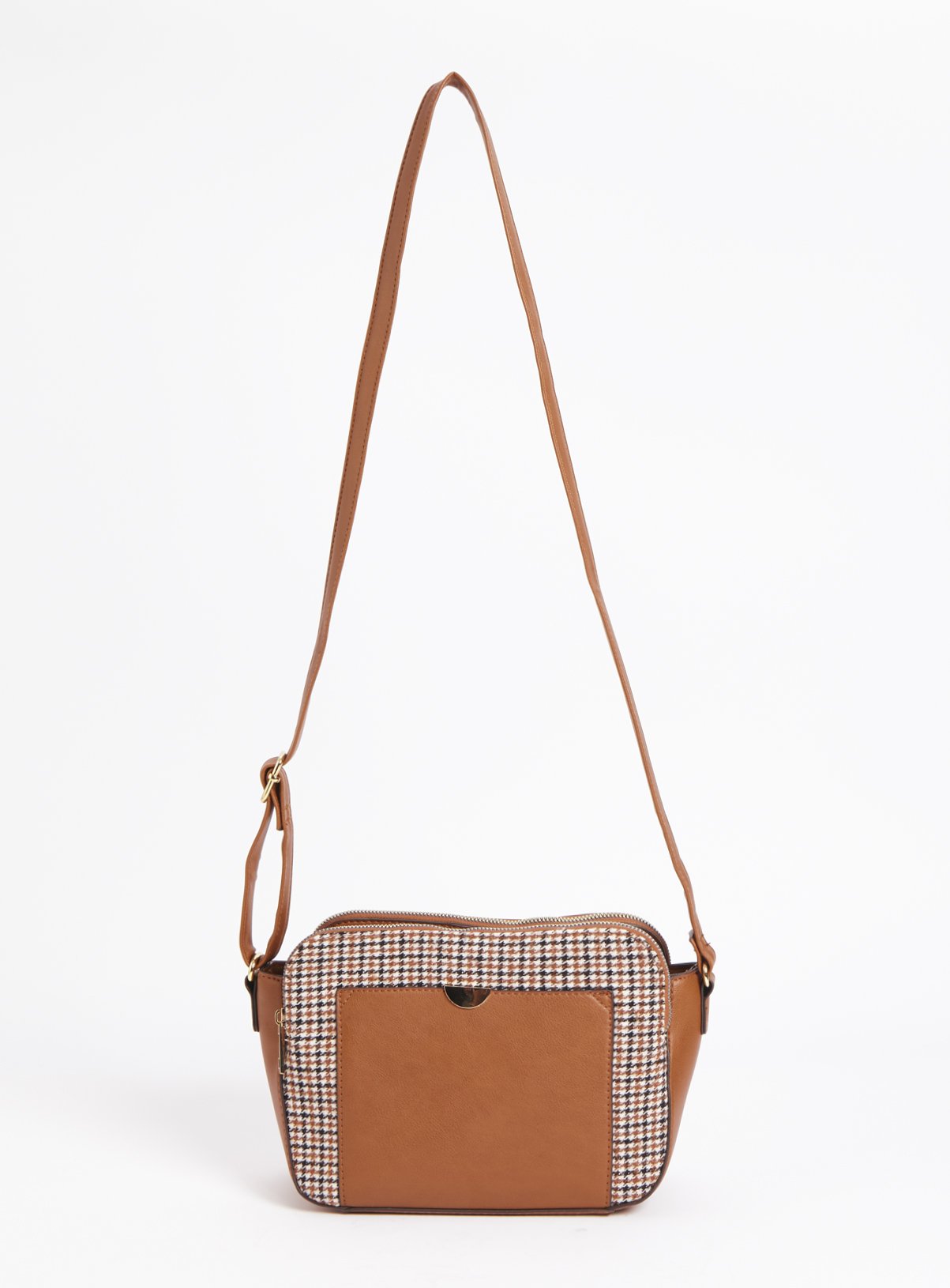 tan over the shoulder handbag