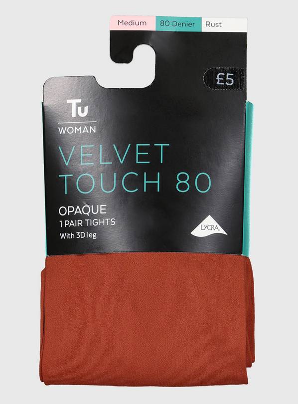 Rust Velvet Touch 80 Denier Tights - L