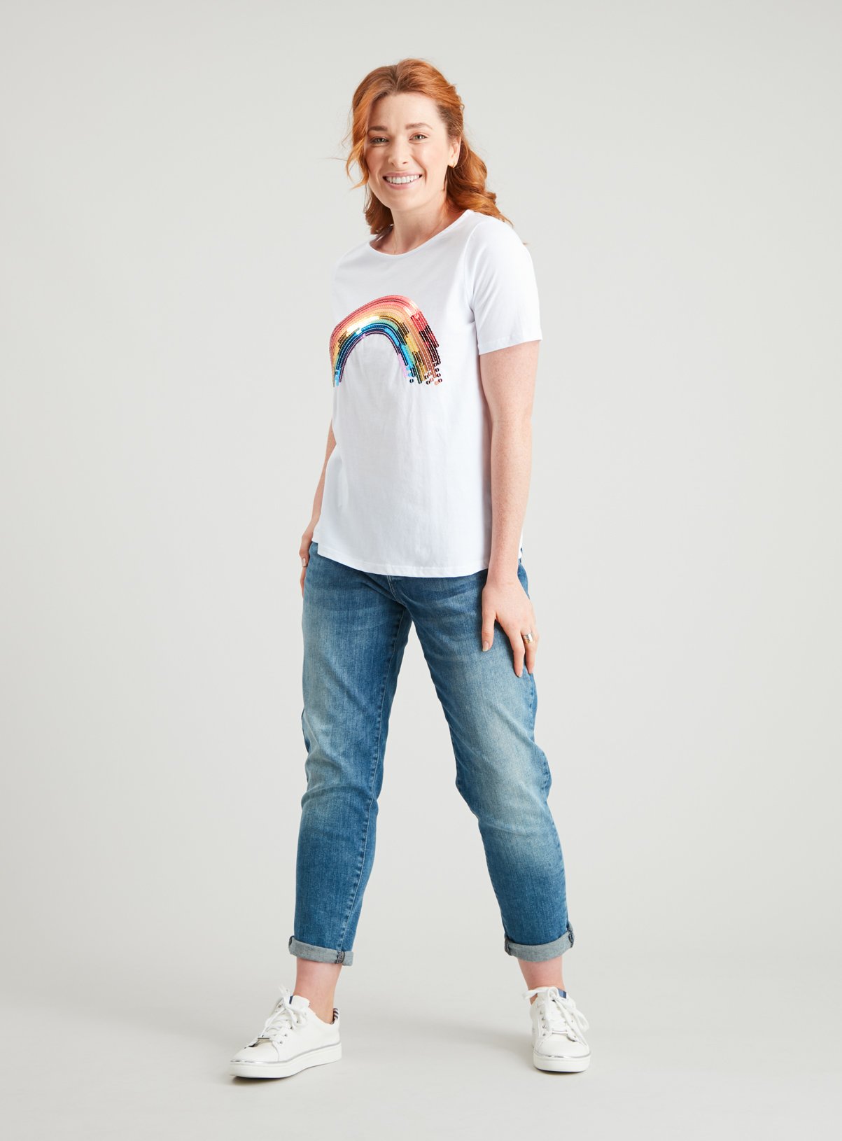 PETITE White Rainbow Sequin T-Shirt Review