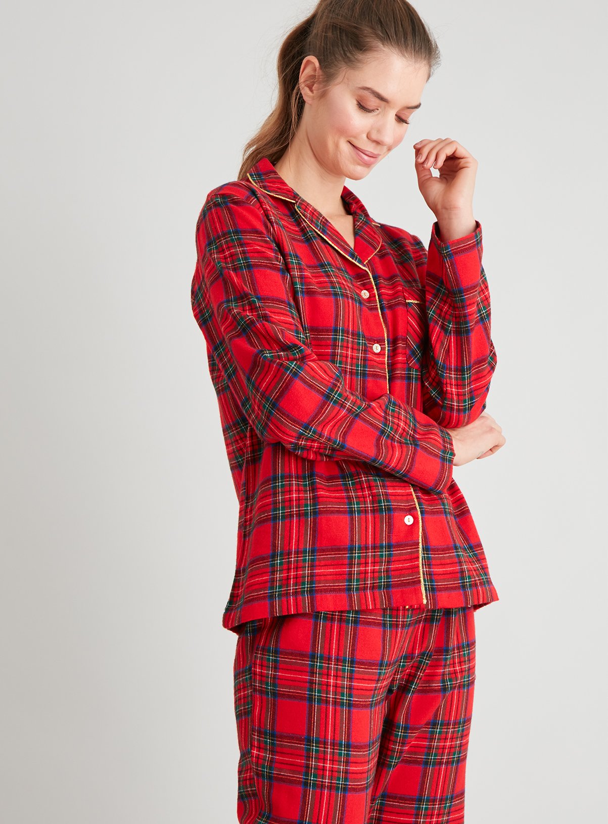 Womens Christmas Red Tartan Pyjamas 