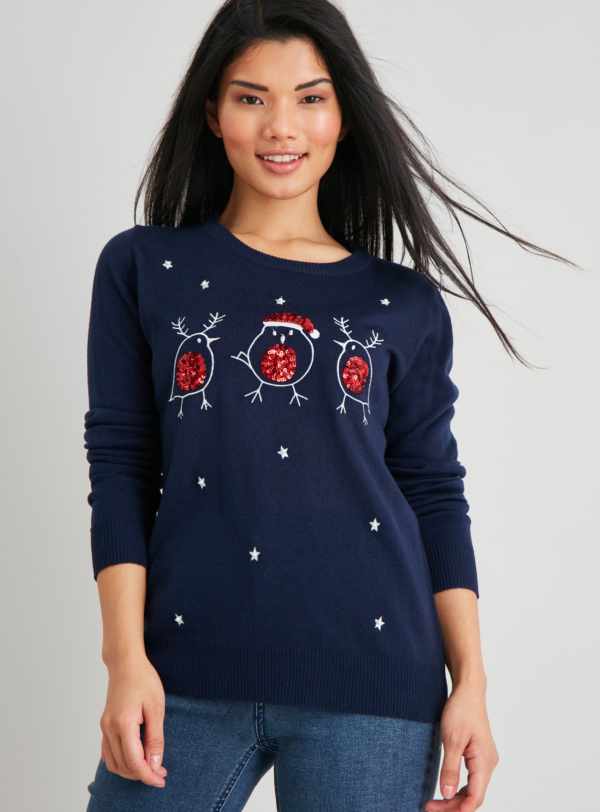 navy christmas jumper ladies