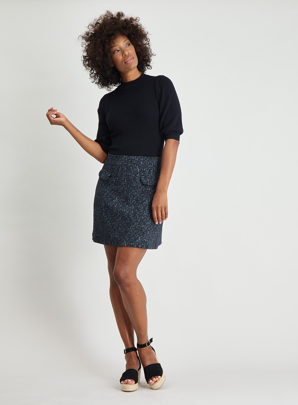 Navy Jacquard Mini Skirt Review