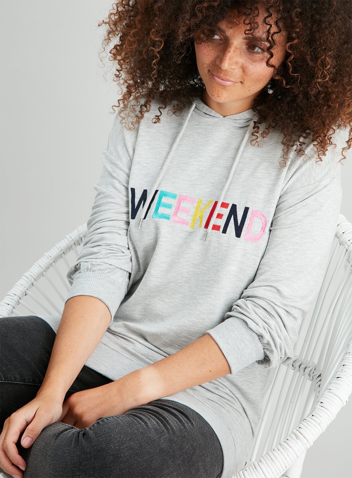 Grey Rainbow Weekend Slogan Hoodie Review