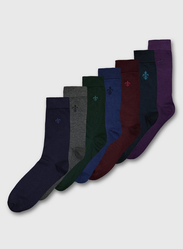 Menswear Blue Regal Stay Fresh Socks 7 Pack Tu Clothing