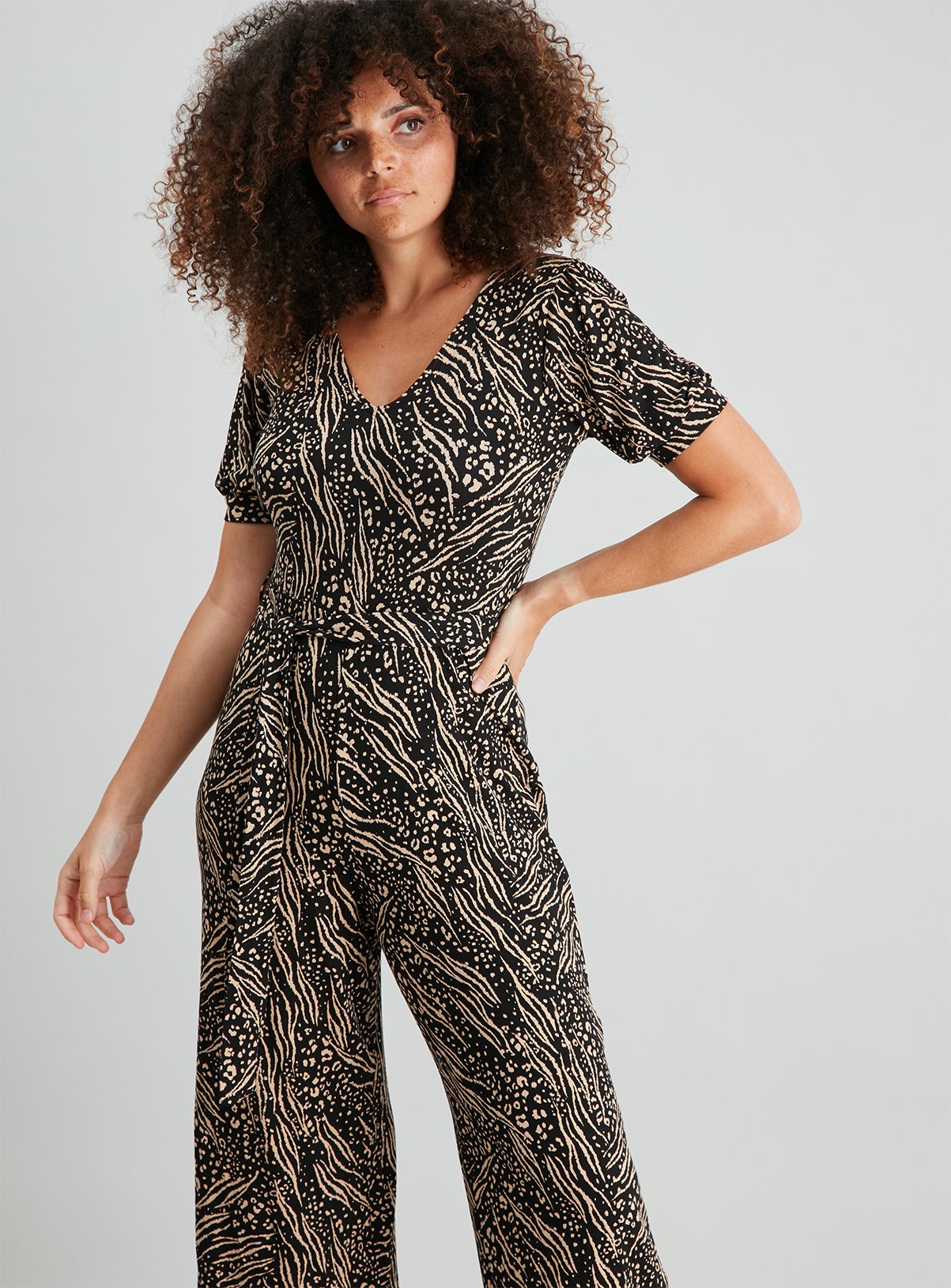 Animal Print Jersey Jumpsuit Review