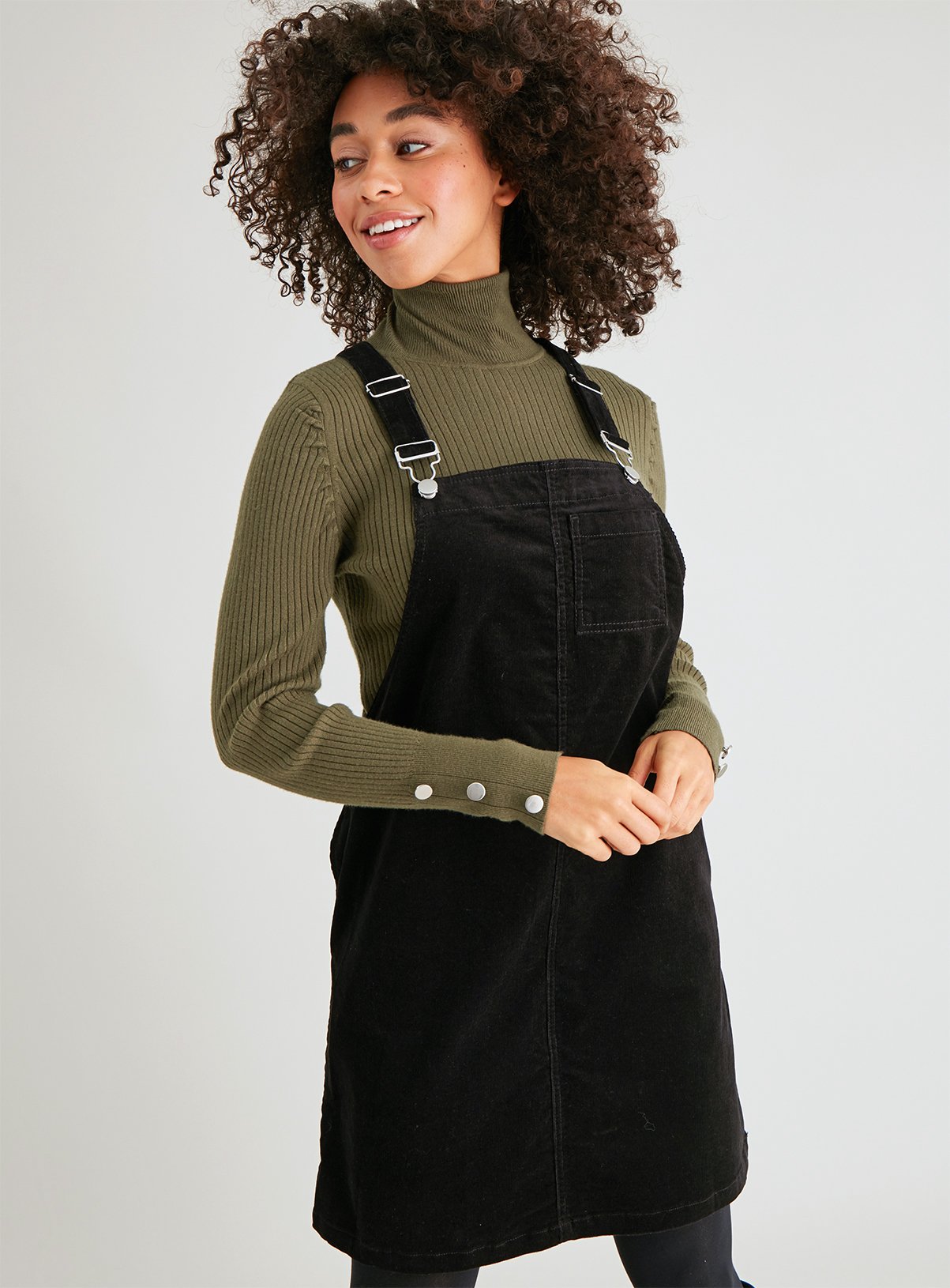 slash neck cord pinafore