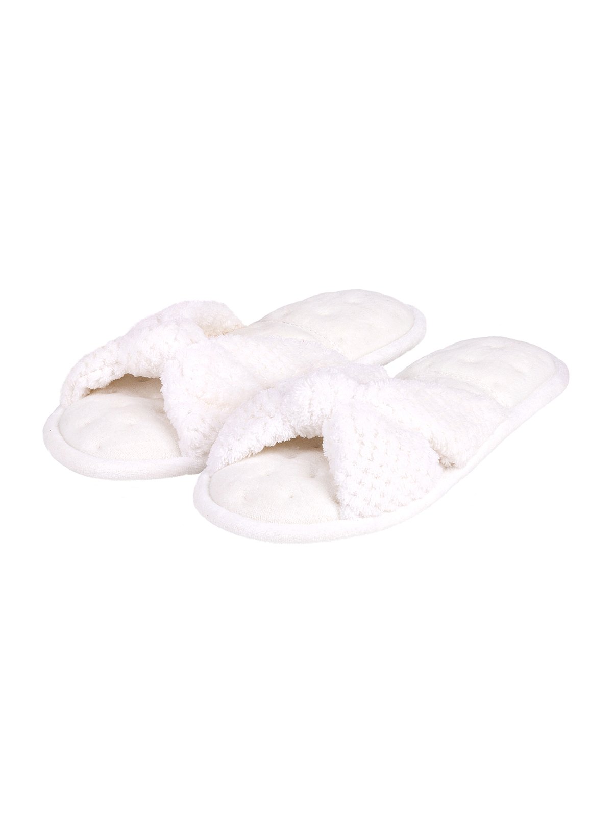 White Popcorn Knot Front Open Toe Pillowstep Slipper Review