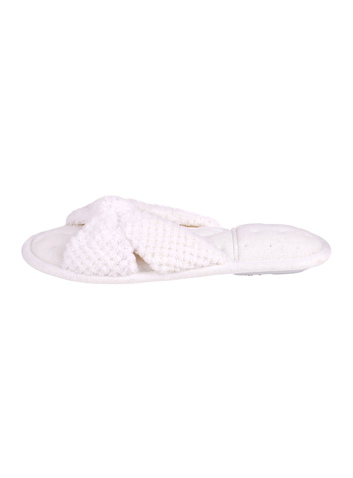 White Popcorn Knot Front Open Toe Pillowstep Slipper Review