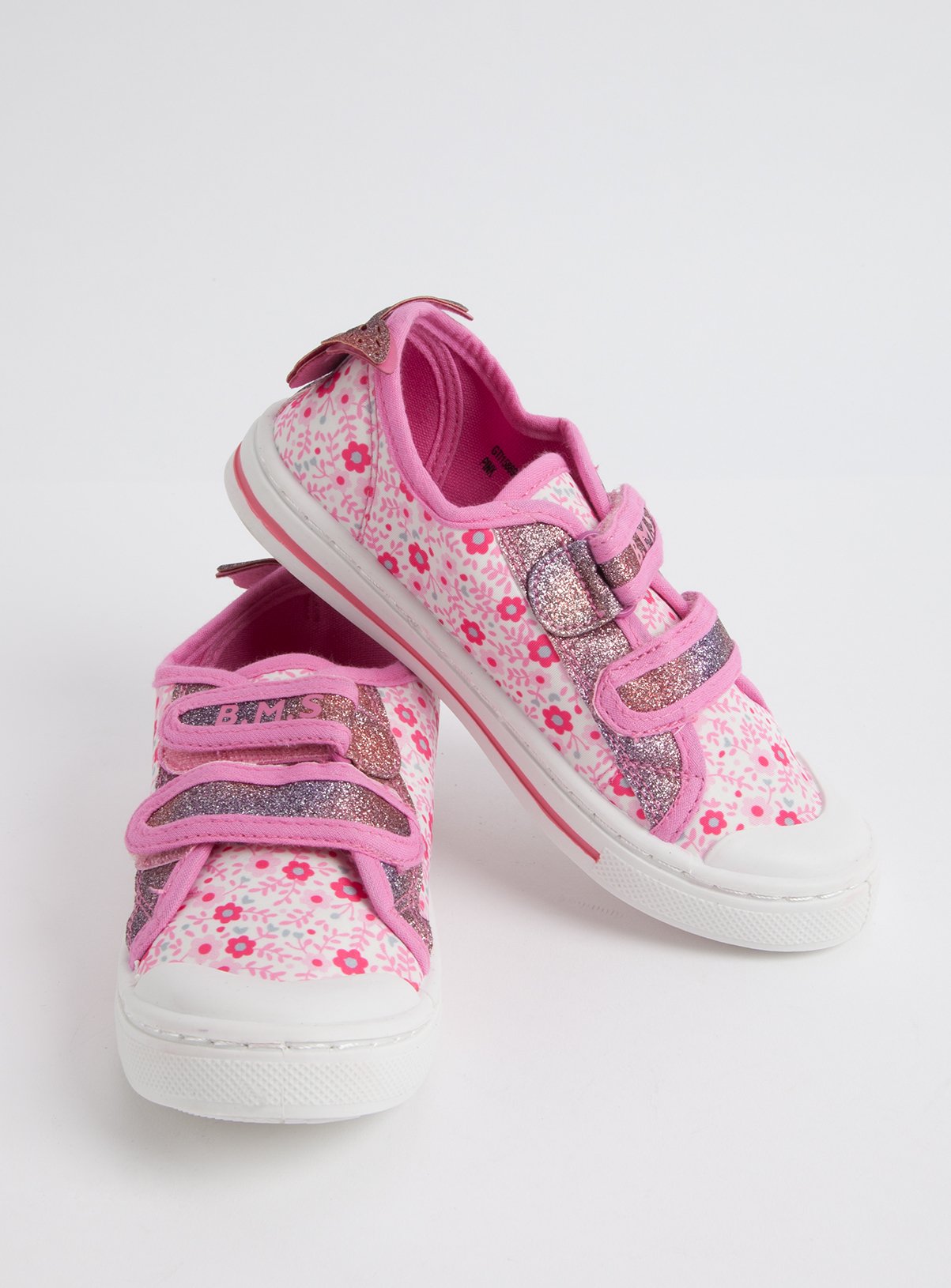 Pink Floral Glittery Twin Strap Trainers Review