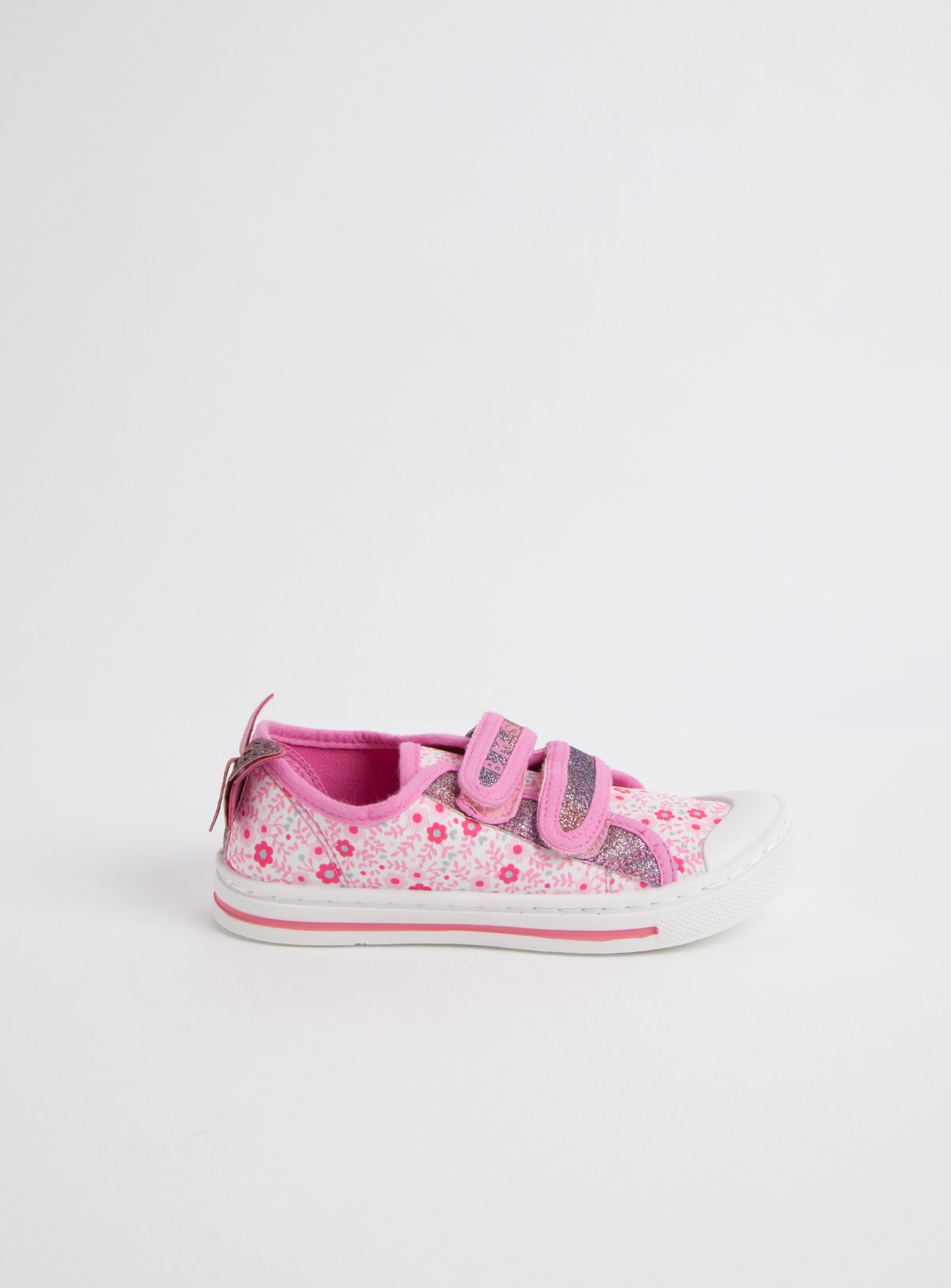 Pink Floral Glittery Twin Strap Trainers Review