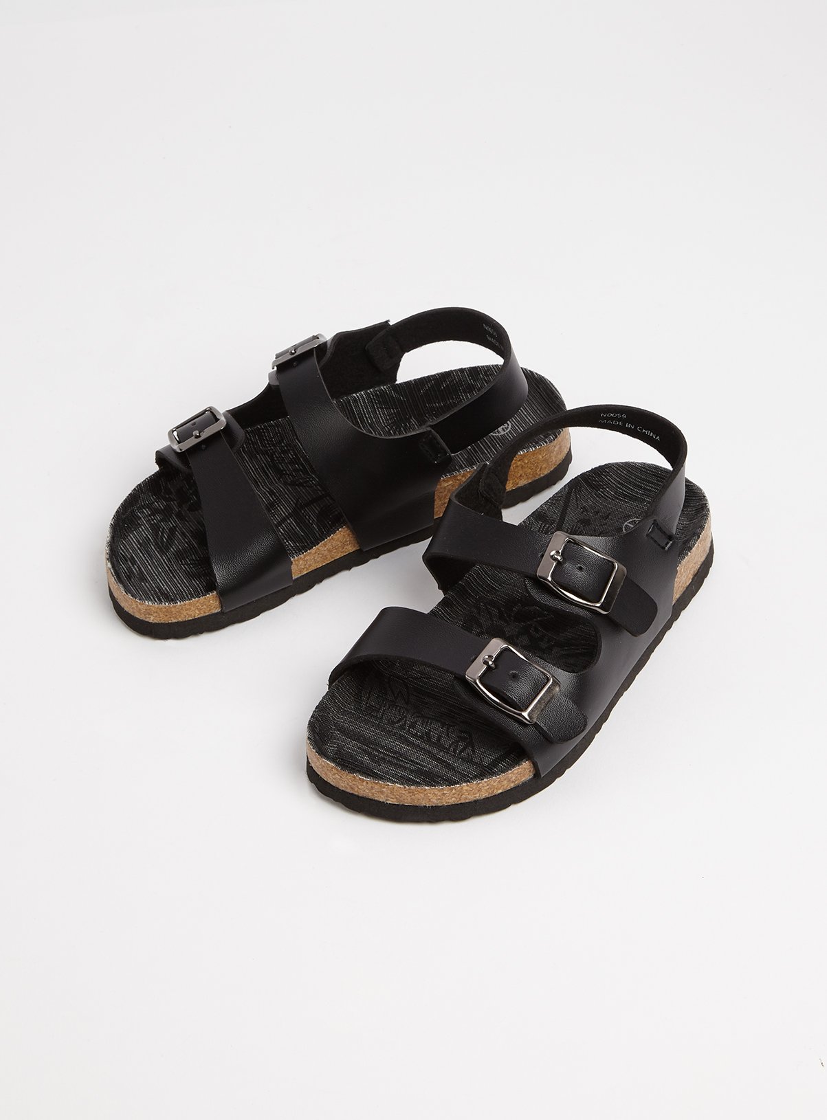 black infant sandals