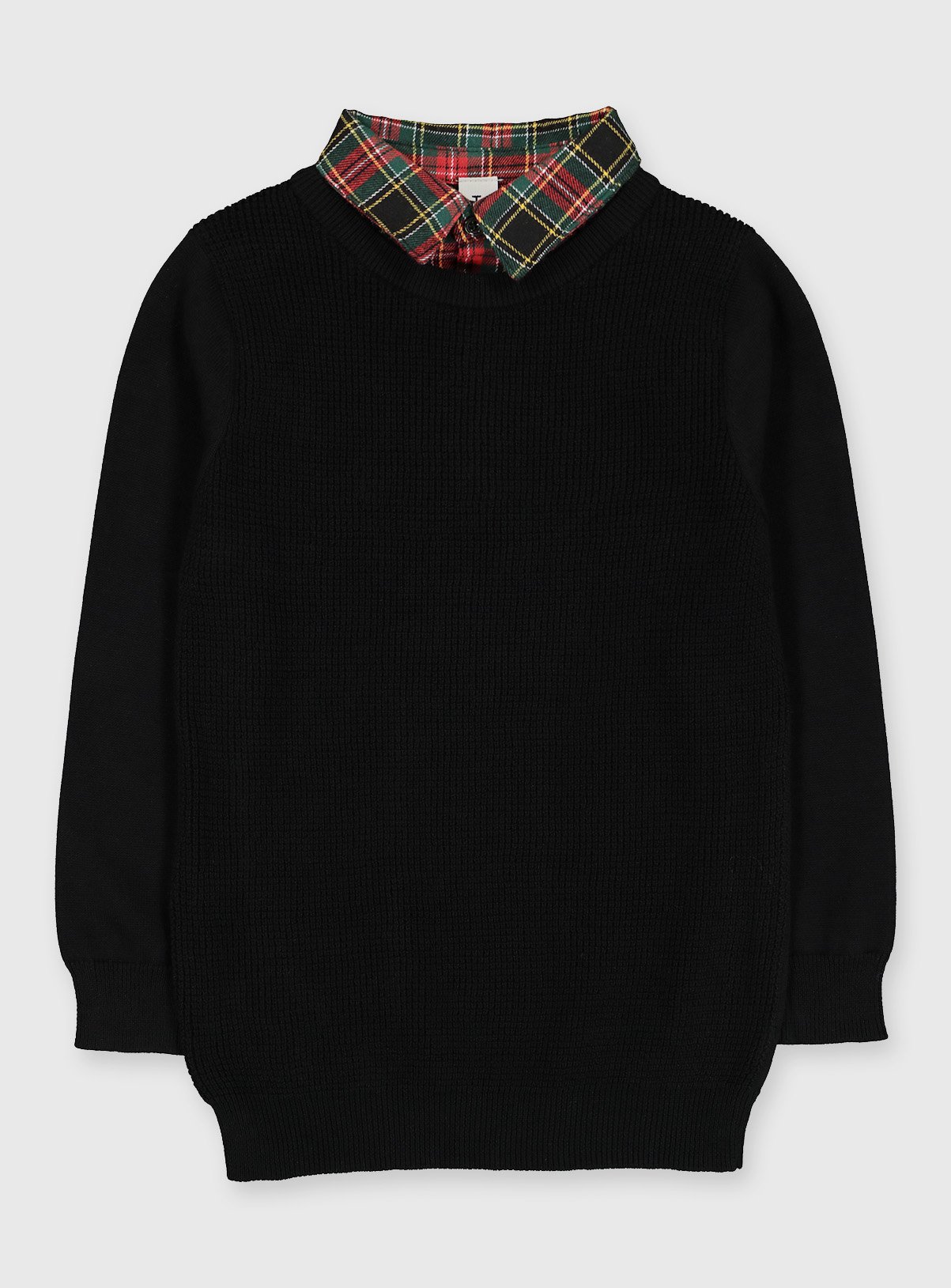 black layered look jumper shirt