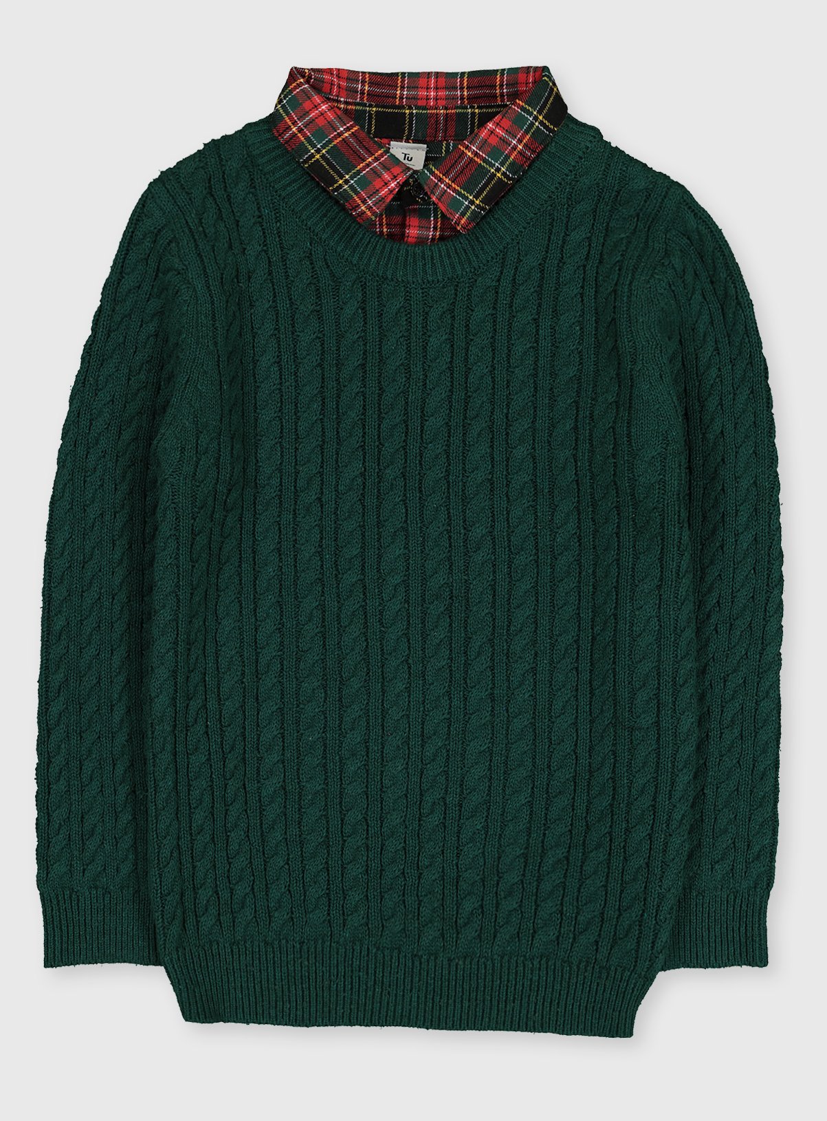 mock collar shirt jumper