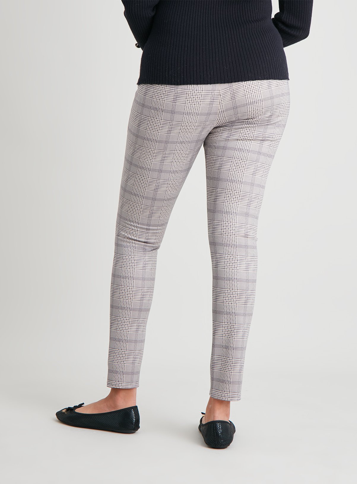 Grey Check Print Leggings - 18 - Image 4 thumbnail