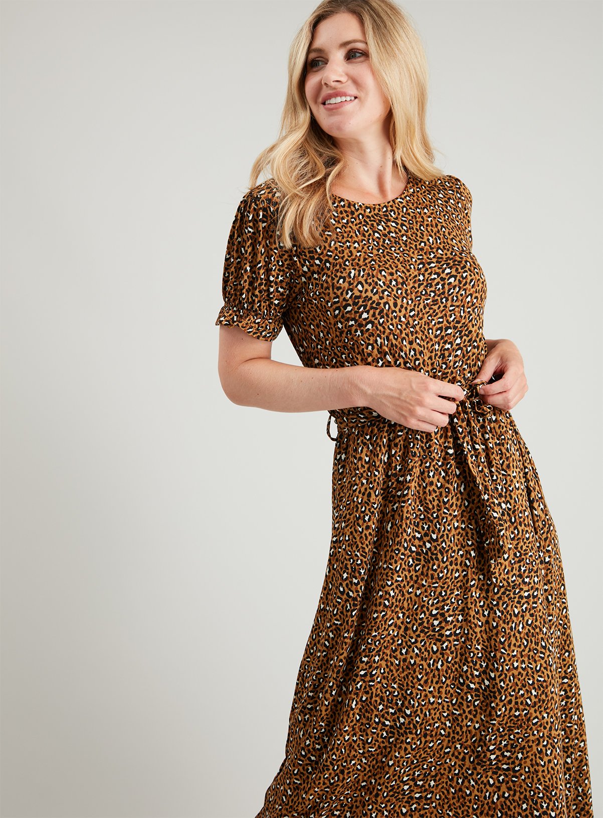 jersey leopard print dress