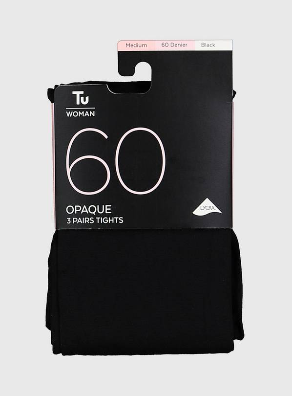 3pk 60 Denier Supersoft Opaque Tights