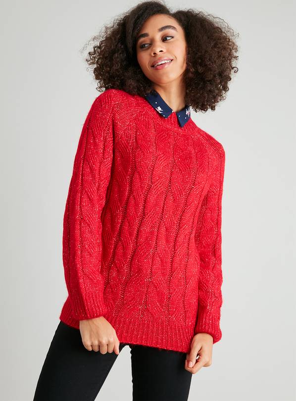 Buy Red Cable Knit Jumper 22 Jumpers Argos