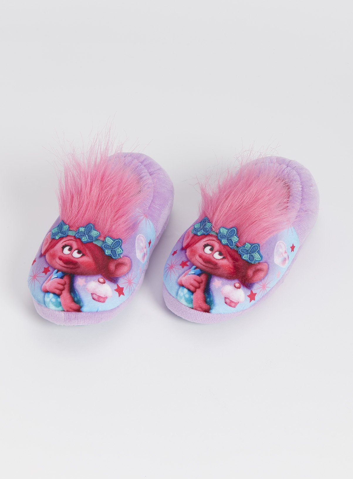 Kids Trolls Lilac Poppy Full Slippers 
