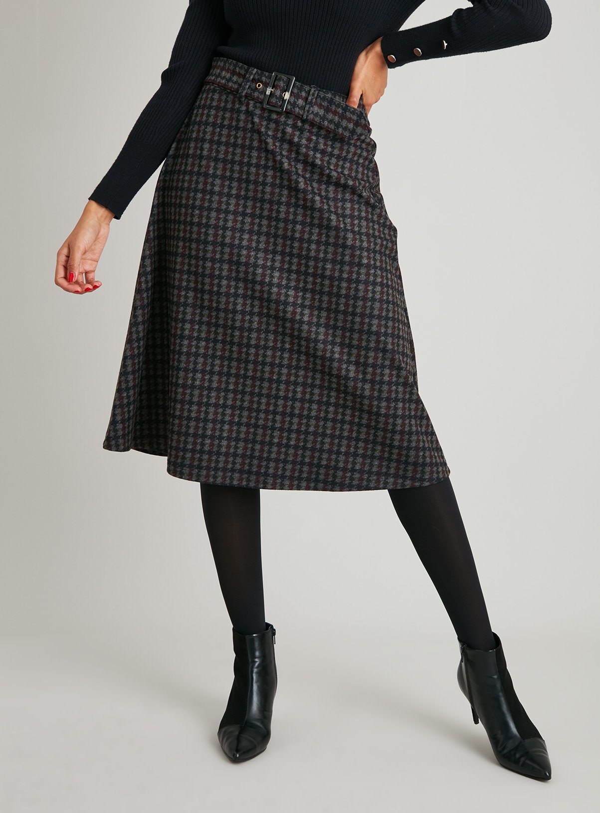 tweed check skirt