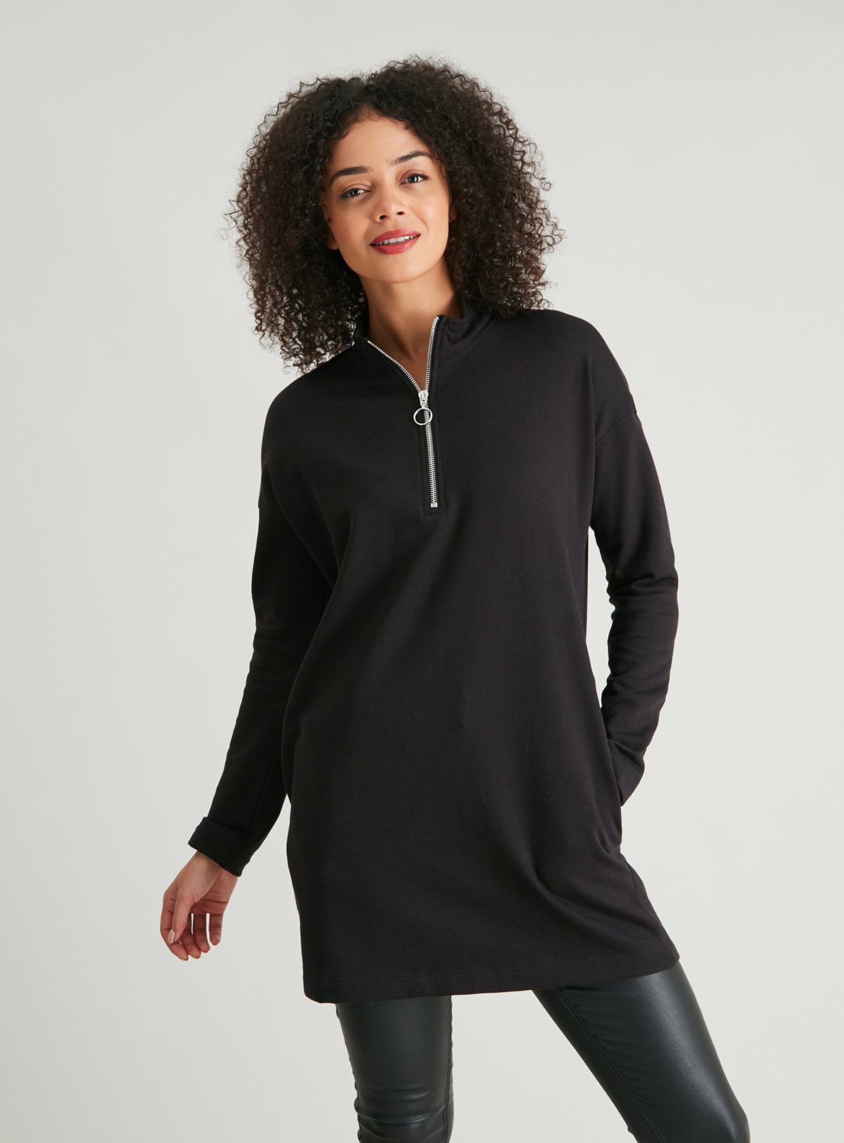 black longline sweatshirt