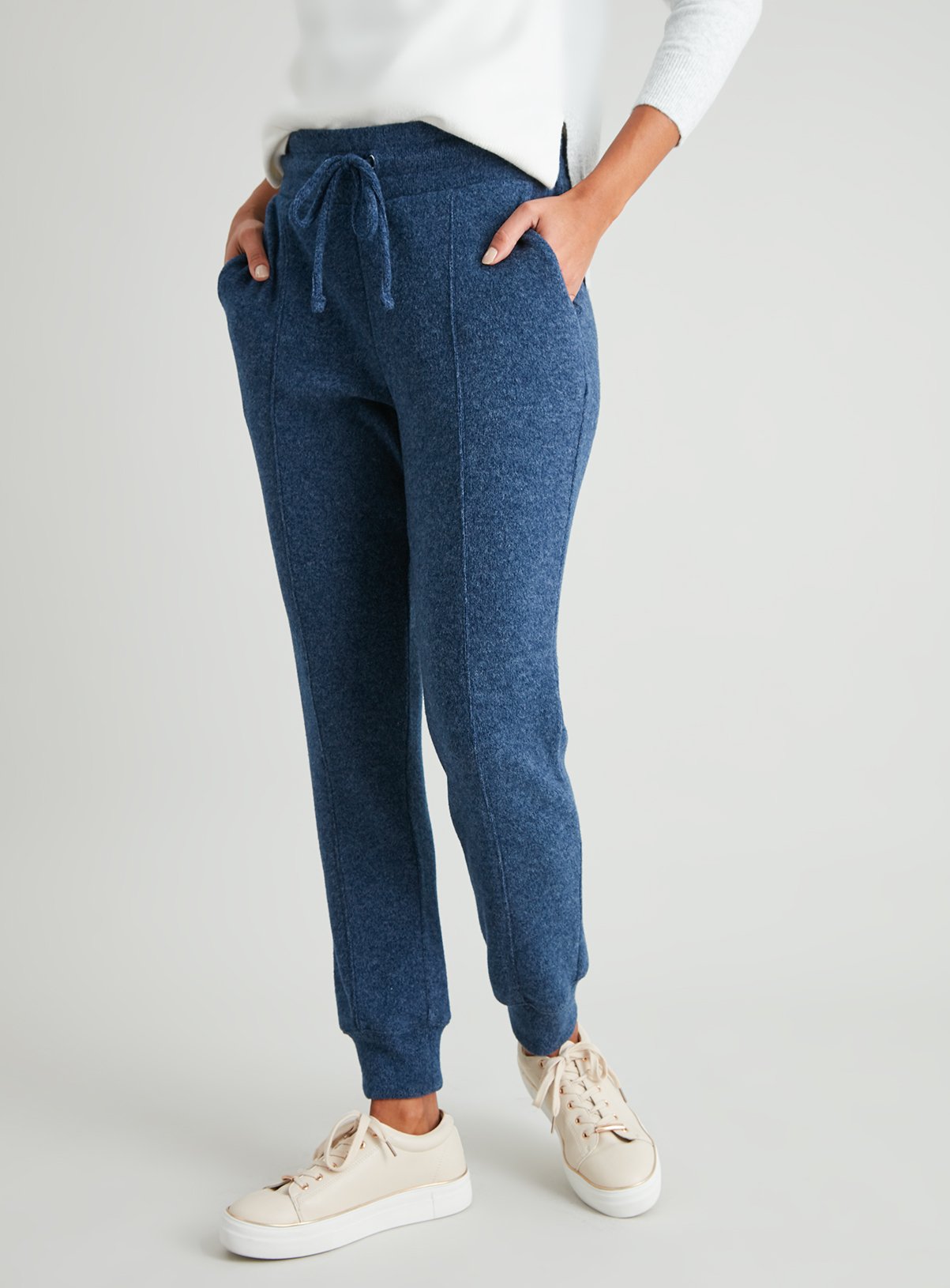 womens navy cuffed joggers