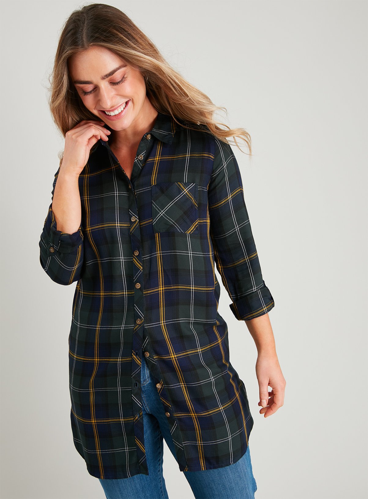 longline check shirt womens