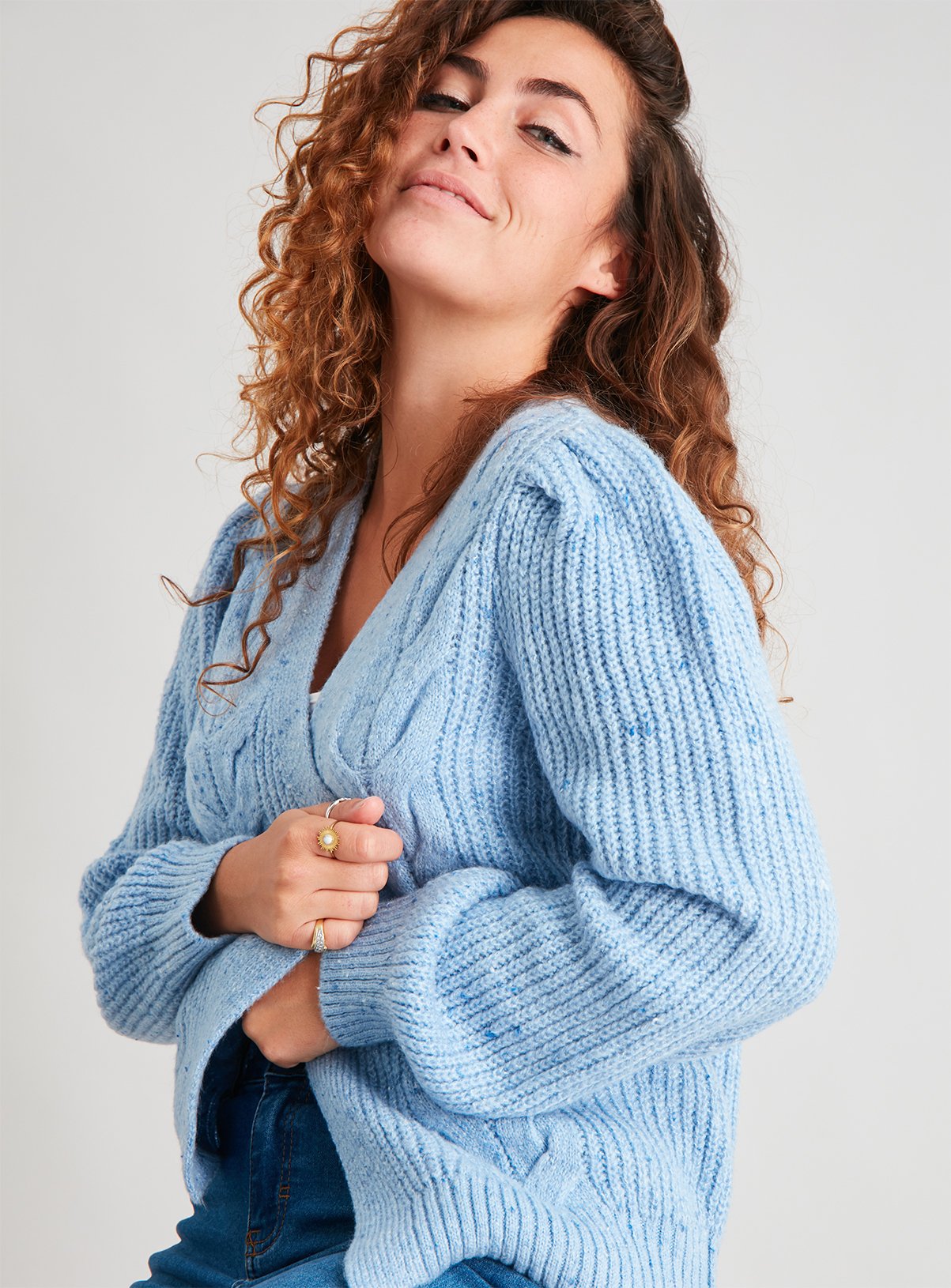 ladies pale blue cardigan