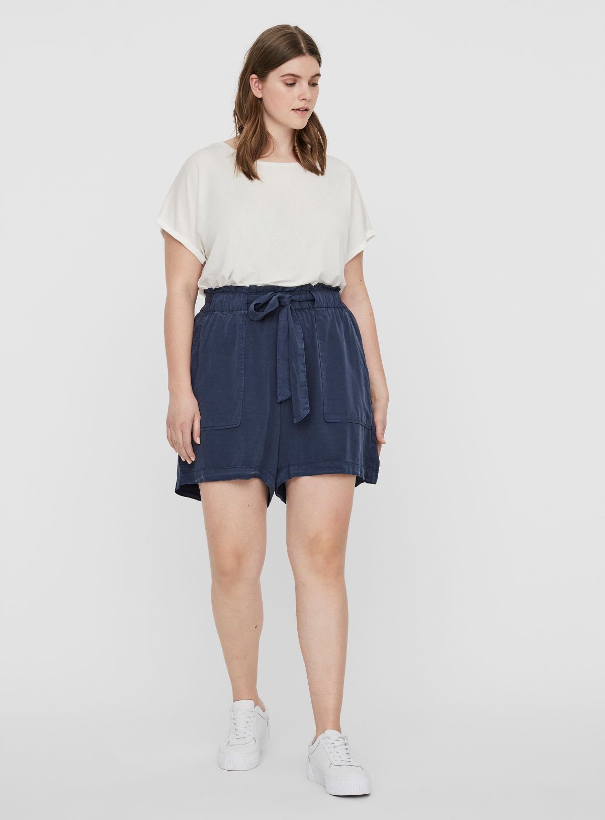 navy paperbag shorts
