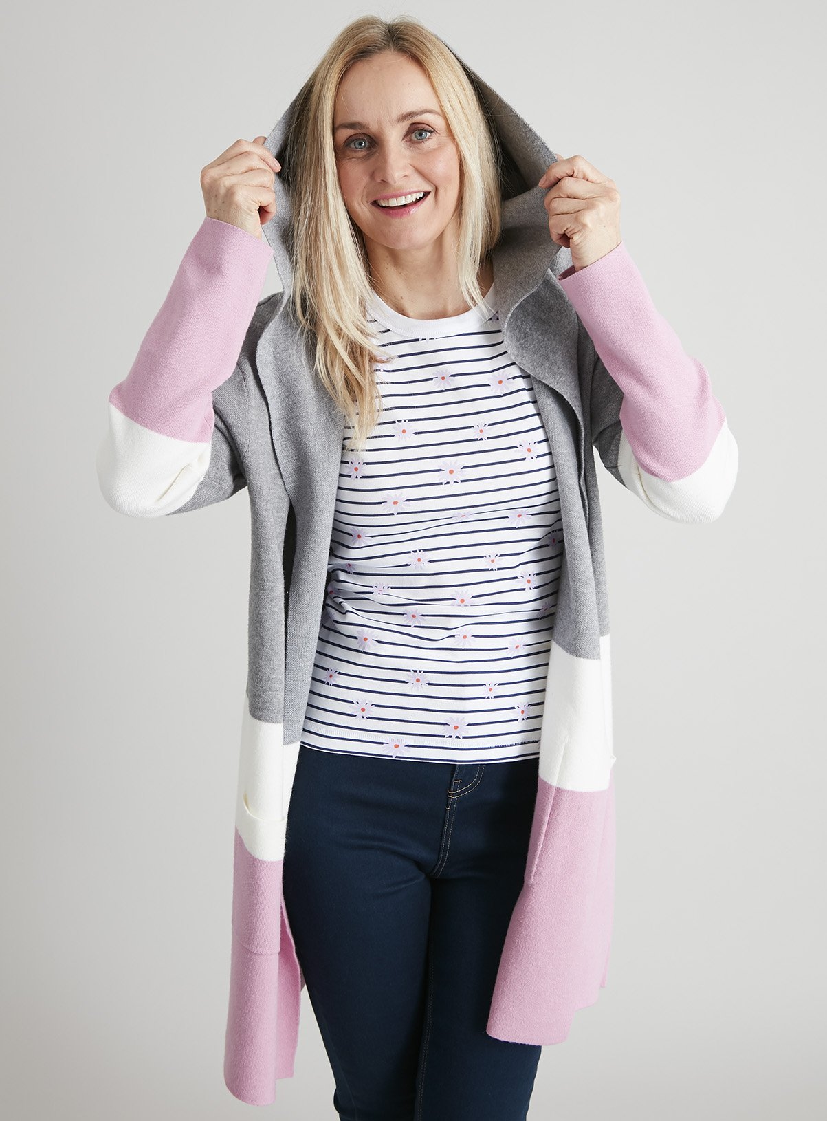 colour block coatigan