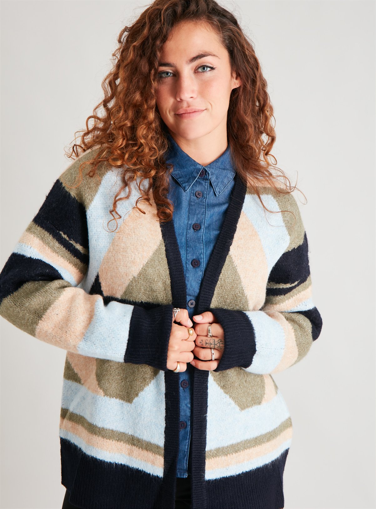 geometric cardigan