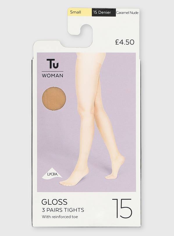 Buy Caramel Nude 15 Denier Gloss Tights 3 Pack XL Tights Argos