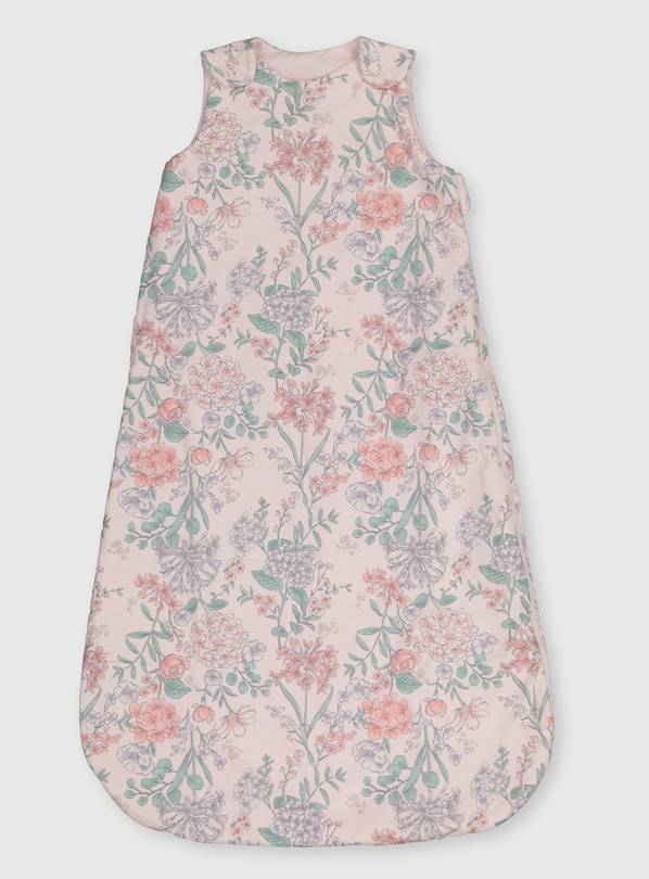 Pink Floral Print 2.5 Tog Sleeping Bag - 0-6 Months