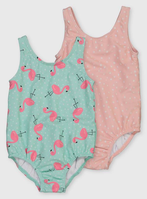 Flamingo & Pink Swimsuit 2 Pack - 9-12 months